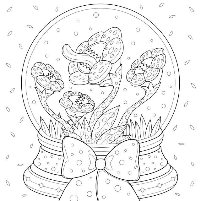 Exotic Flower Snow Globe