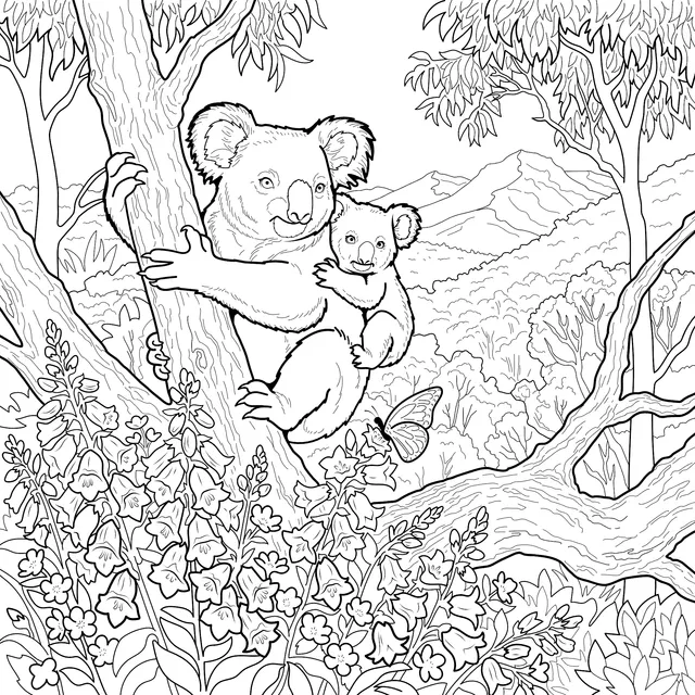 Mother - koala and Baby Koala Picture
