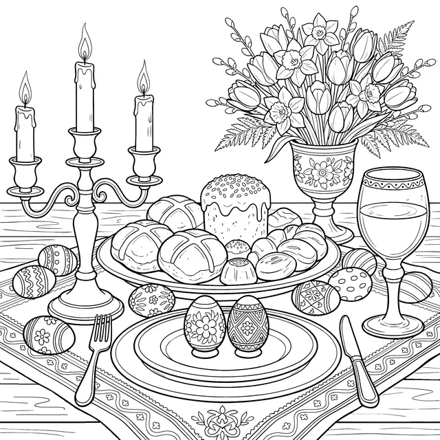 Easter Table Scene