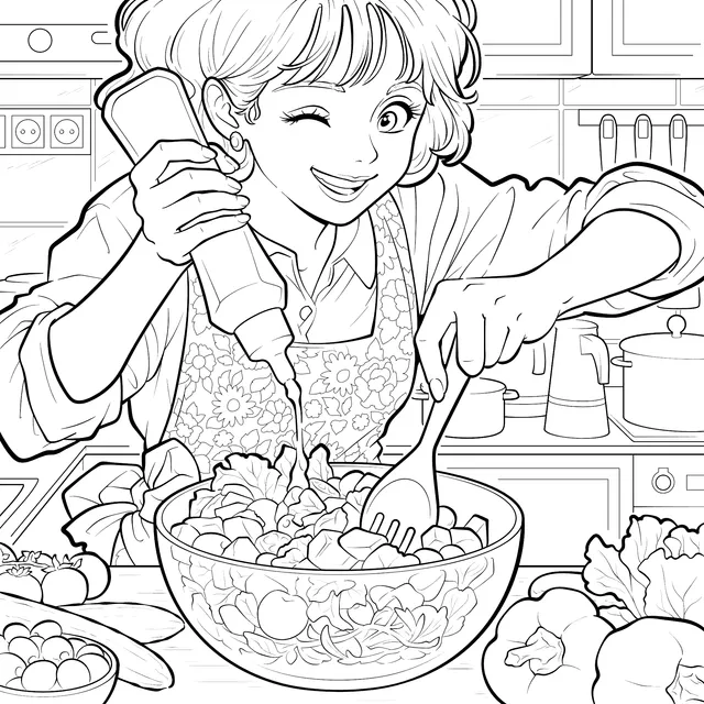 Woman Cooking