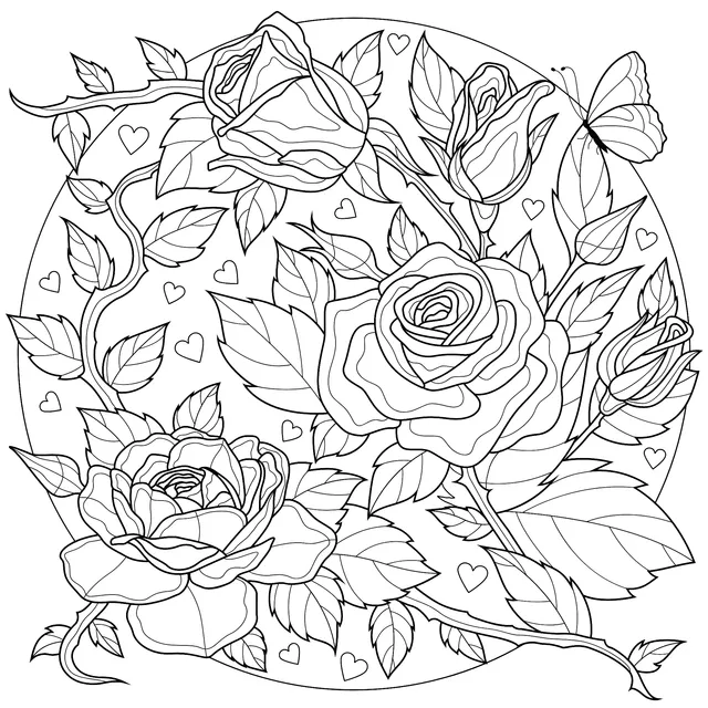 Roses and Butterfly Pattern