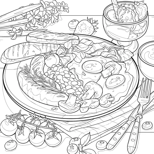 Plentiful Breakfast Illustration