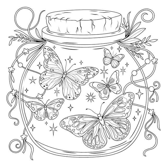 Butterflies in a Jar Illustration