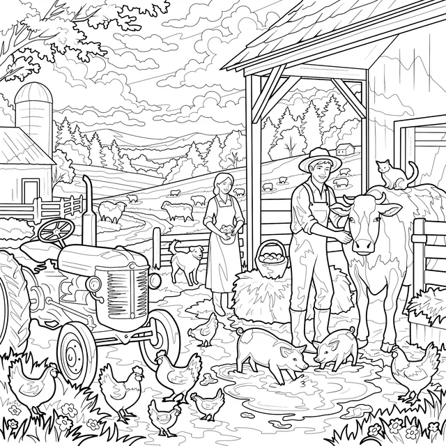 Warm Farm Scene