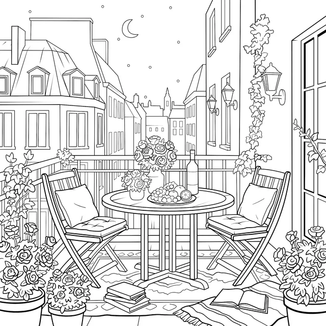 Romantic Balcony Night View