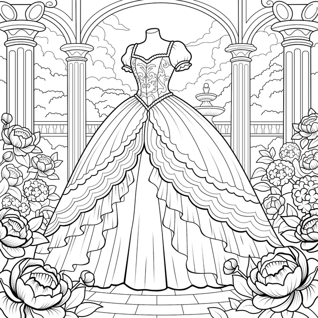 Gorgeous Princess Dress Illustration