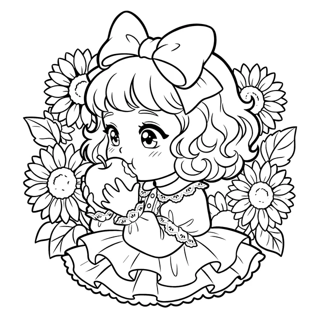 Cute Girl Holding an Apple