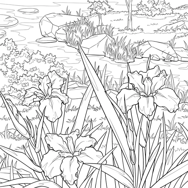Irises by the River