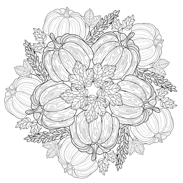 Pumpkins and Autumn Leaves Pattern