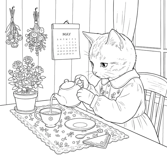 倒水的猫咪