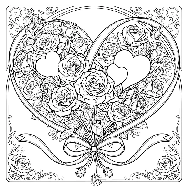 Heart - shaped Rose Illustration