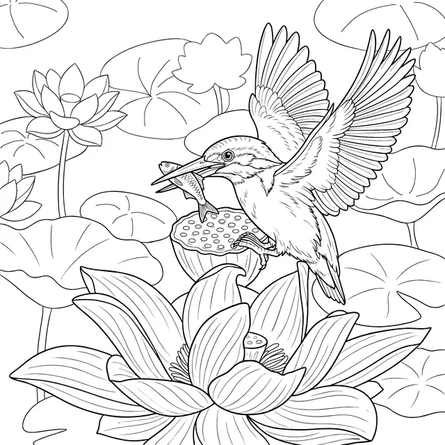 Kingfisher Catching Fish Picture