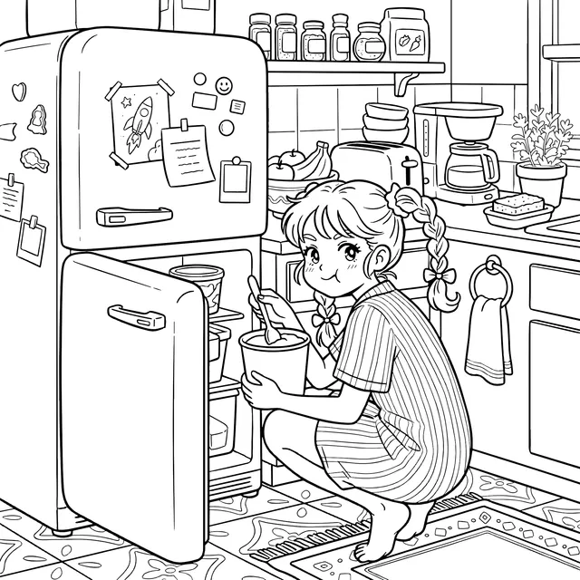 偷吃冰淇淋小女孩