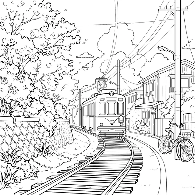 Springtime Tram Scenery