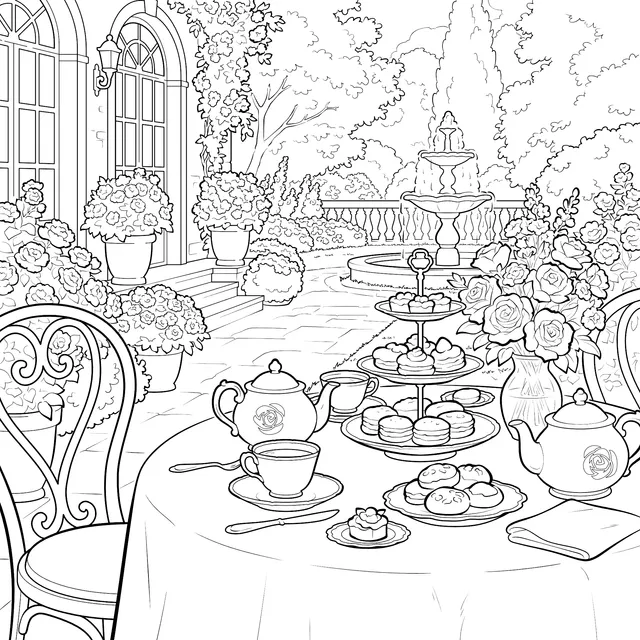 Garden Afternoon Tea Scene