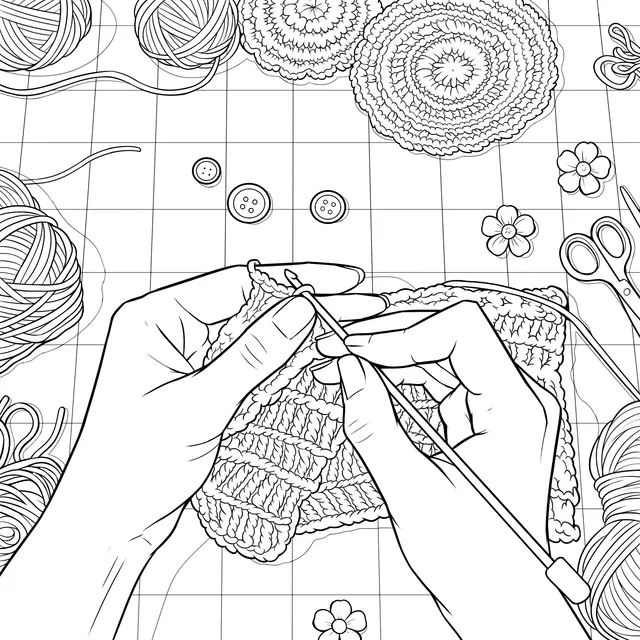 Hand - knitting Scene