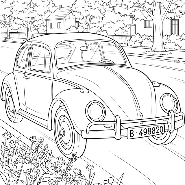 Yellow Beetle Car on the Street