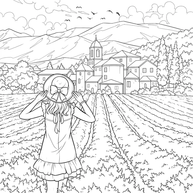 Girl in the Lavender Field
