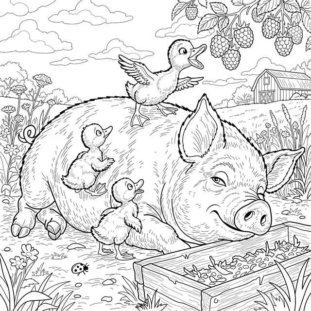 Joyful Scene on the Farm