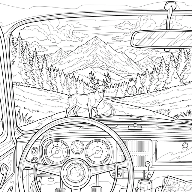 Natural Encounter from Inside a Car