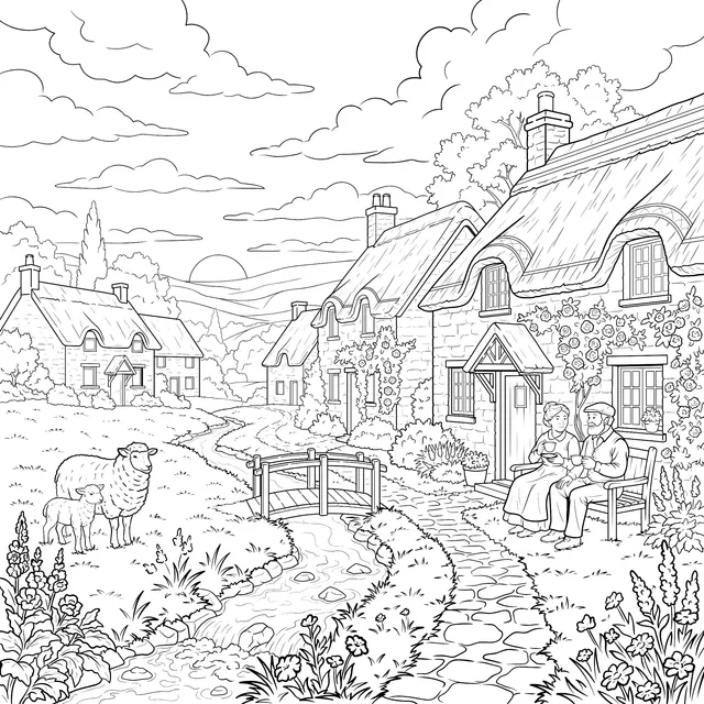 Rural Life Scene