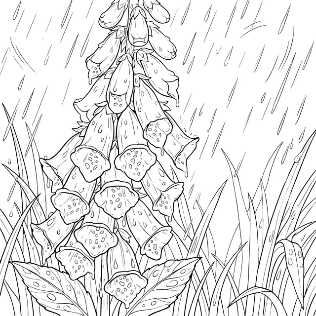 Foxgloves in the Rain
