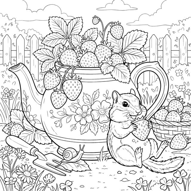 吃草莓的小松鼠