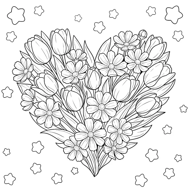 Heart - shaped Floral Pattern