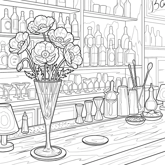 Flower Scene in a Bar