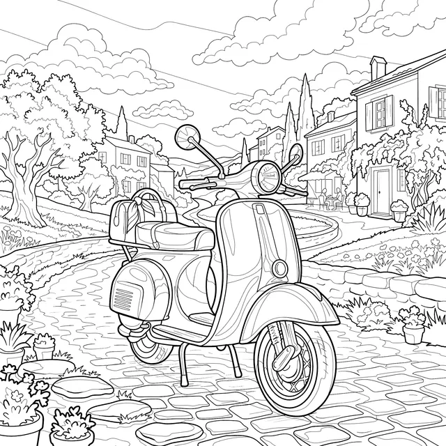 Purple Scooter on the Street