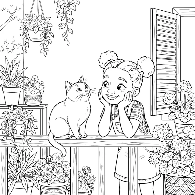 女孩与猫咪