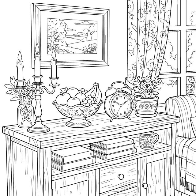 Warm Vintage Home Sideboard