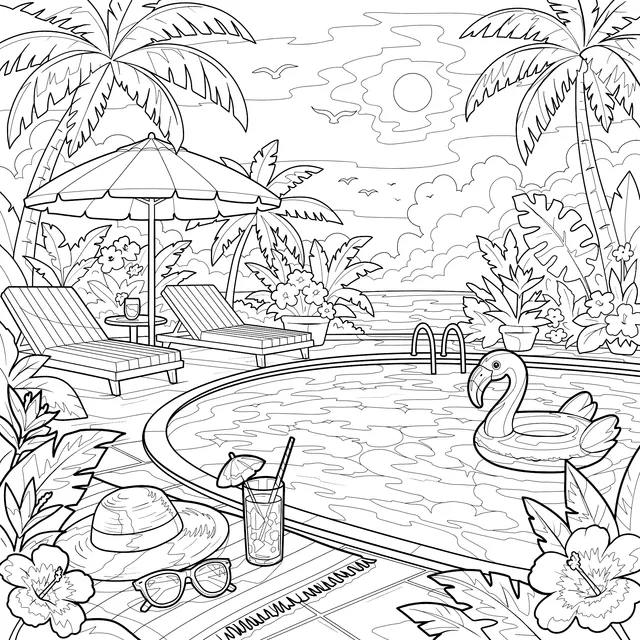 Summer Pool Scenery
