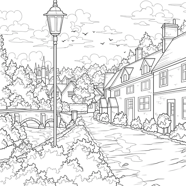 Peaceful Town Scenery
