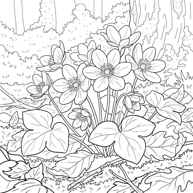 Purple Flowers in the Forest