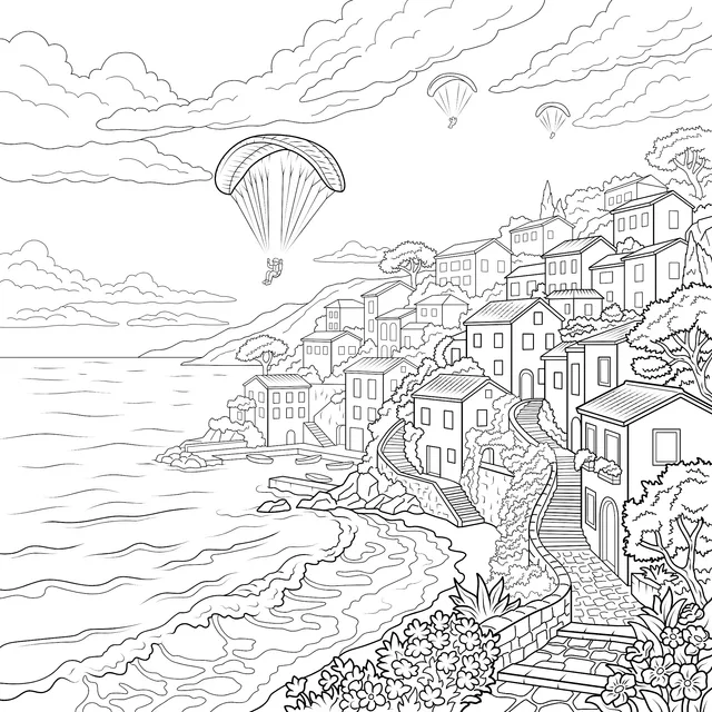 Seaside Town Scenery