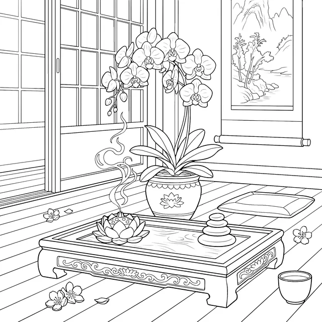 Quiet Chinese - style Zen Space
