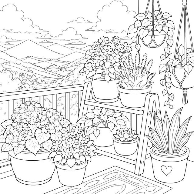 Balcony Greenery Scene