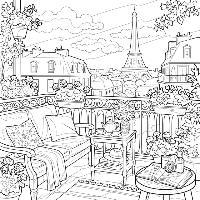 Balcony View in Paris