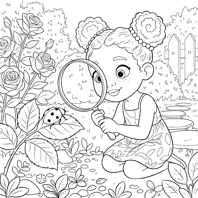 Girl Exploring in the Garden