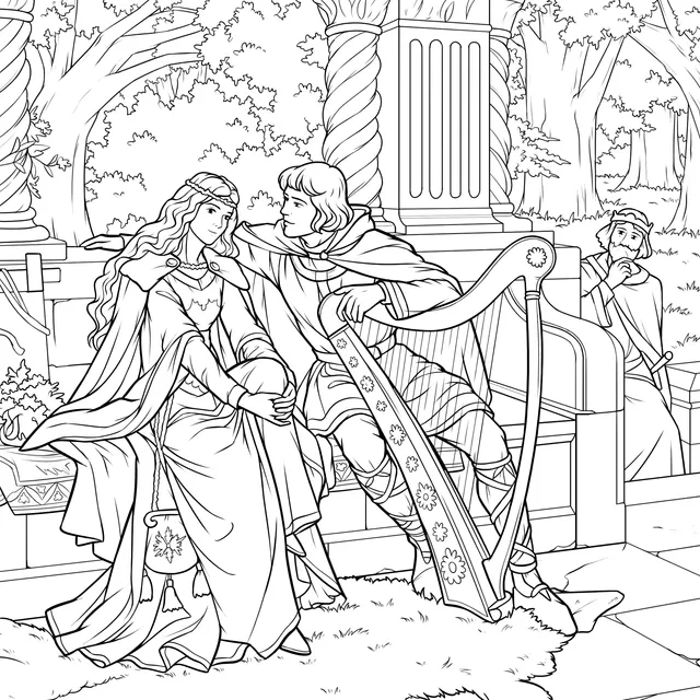 Medieval Noble Couple Scene