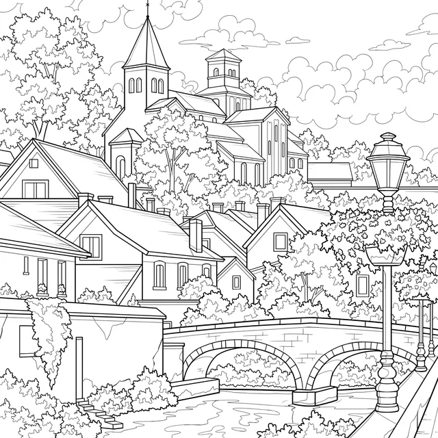 Charming Town Scenery