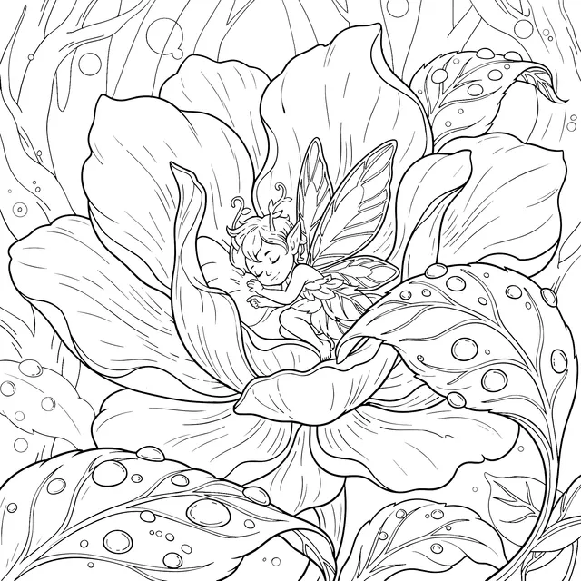 Dreamy Fairy in the Flower