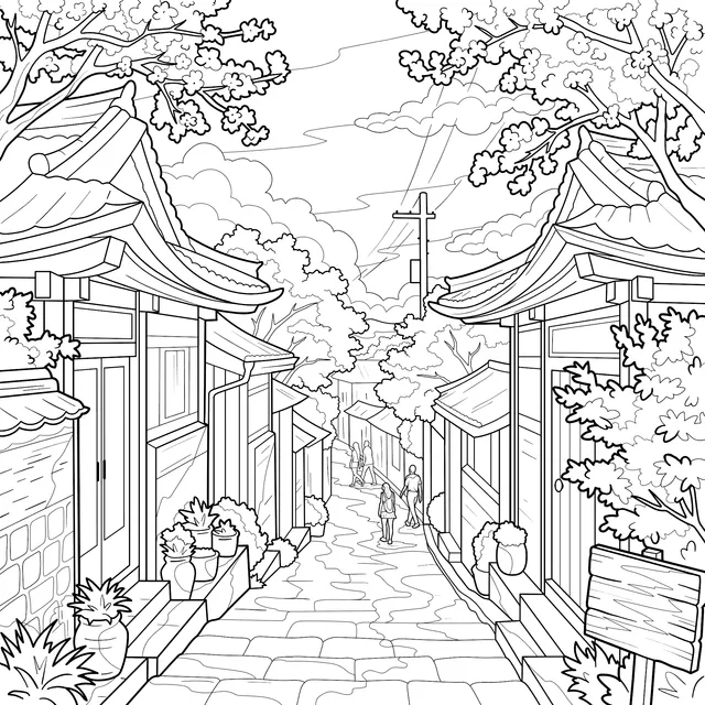 Alley under Cherry Blossoms