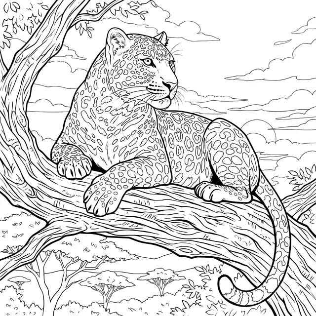 Leopard Perched on a Branch