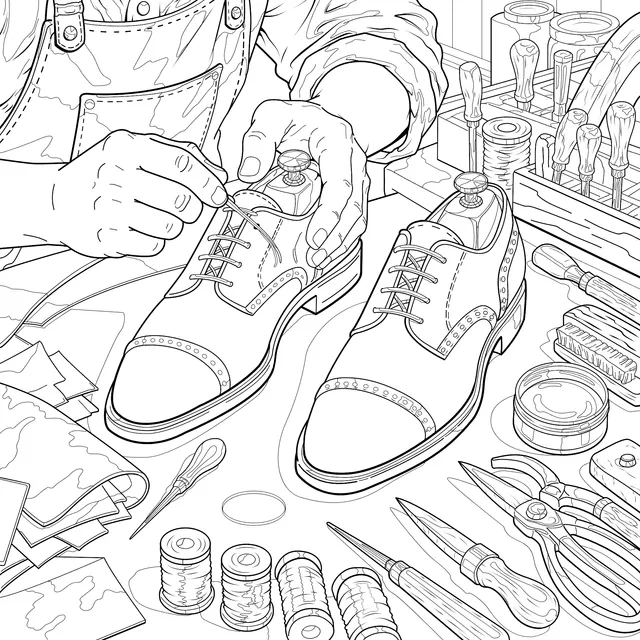 Hand - made Shoe - making Scene