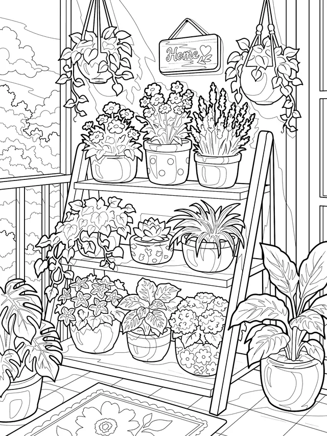 Cozy Balcony Greenery Scene