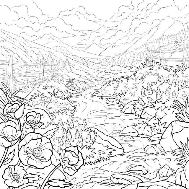 Beautiful Mountain Stream Scene