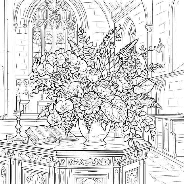 Floral Still - life in a Church