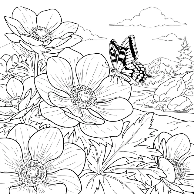 Butterfly among Flowers